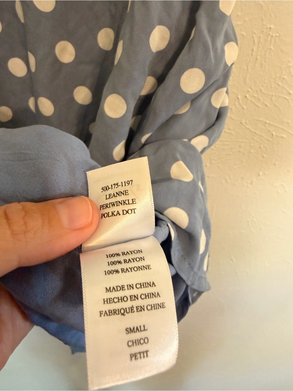 Rails Leanne Dusty Blue White Polka Dot Ruffle Trim Wrap Tie Dress Size S - Picture 6 of 7